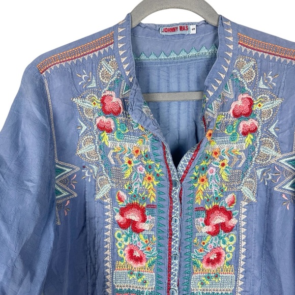 Johnny Was Embroidered Button Front Tunic - Picture 2 of 9